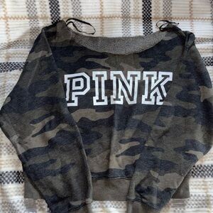 Victoria's Secret Camouflage Off-the-Shoulder Sweater